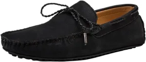 Men's Square Toe Loafers - Faux Leather Driving Moccasins, Slip-Resistant & Flexible Boat Shoes, Comfortable Anti-Slip Flat Heel for Casual & Party Wear