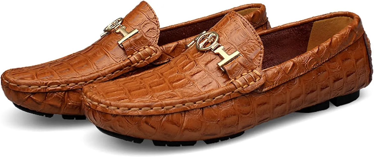 Minishion Mens Fashion Loafers Buckle Comfortable Dress Shoes 1595#