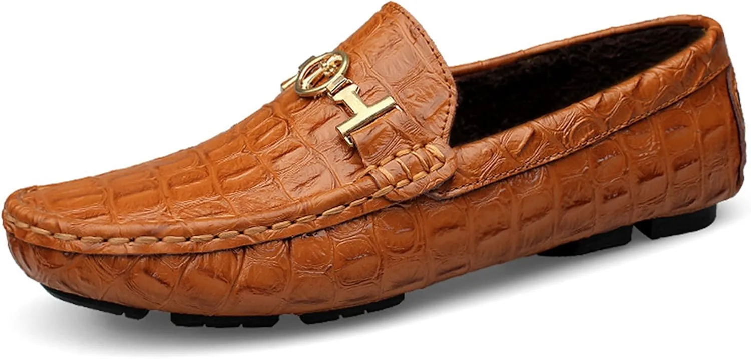 Minishion Mens Fashion Loafers Buckle Comfortable Dress Shoes 1595#