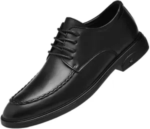 Modern Business Casual Leather Shoes Fashionable Round Head Lace-up Dress Shoes Men's Low Top Non Slip Oxfords