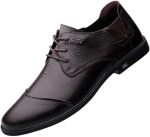 Modern Casual Brogues Wingtips Dress Shoes Classic Business Oxford Shoes Men's Elegant Lace-up Office Shoes