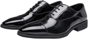 Modern Oxford Shoes for Men Leather Lace Up Dress Shoes for Party and Business