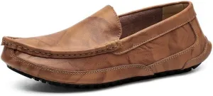 New Mens Loafers Apron Toe Driving Moccasins Shoes PU Leather Flexible Slip Resistant Lightweight Fashion Slip-ons
