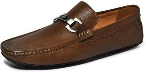 New Men's Loafers Shoes Driving Moccasins Loafers Simple Leather Flexible Comfortable Slip Resistant Prom Walking Slip-ons