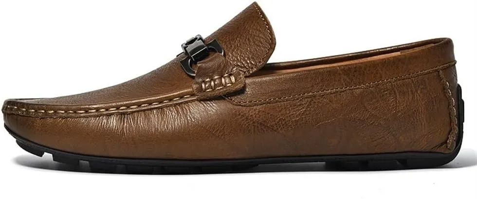 New Men's Loafers Shoes Driving Moccasins Loafers Simple Leather Flexible Comfortable Slip Resistant Prom Walking Slip-ons