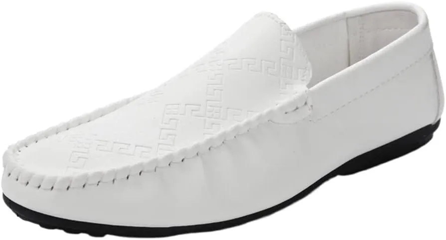 New Men's Loafers Shoes Moccasins Shoes Simple Solid Color Leather Slip Resistant Comfortable Flexible Classic Driving Slip-ons