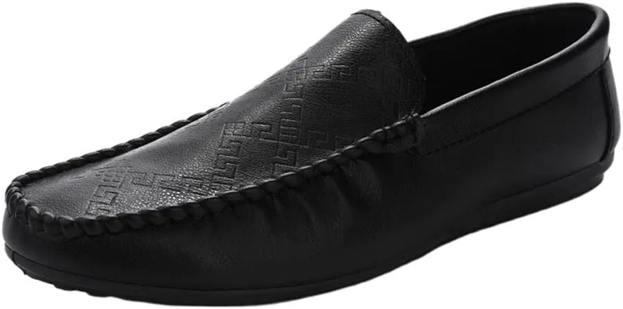 New Men's Loafers Shoes Moccasins Shoes Simple Solid Color Leather Slip Resistant Comfortable Flexible Classic Driving Slip-ons