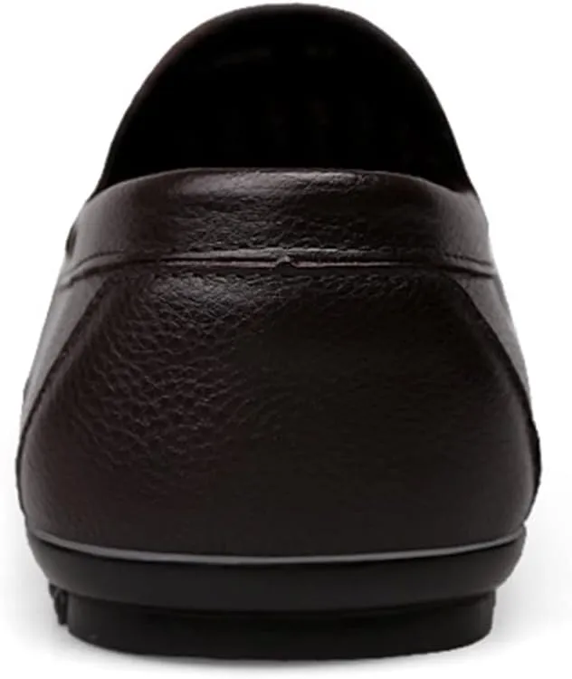 New Men's Loafers Simple Breathable Driving Loafers Moccasins Shoes Leather Lightweight Slip Resistant Anti-slip Prom Slip-on
