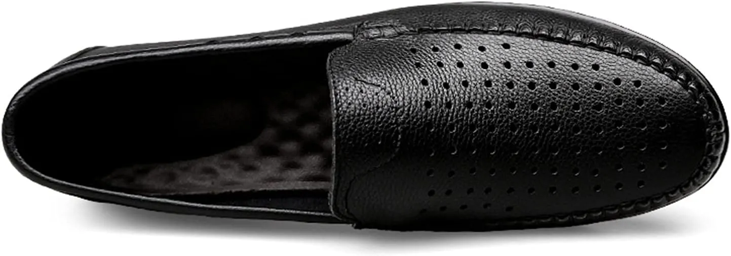 New Men's Loafers Simple Breathable Driving Loafers Moccasins Shoes Leather Lightweight Slip Resistant Anti-slip Prom Slip-on