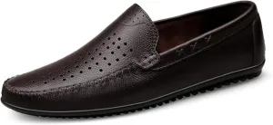 New Men's Loafers Simple Breathable Driving Loafers Moccasins Shoes Leather Lightweight Slip Resistant Anti-slip Prom Slip-on