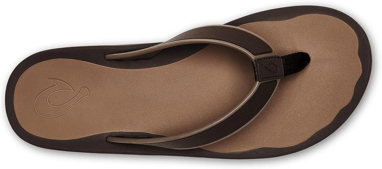 OLUKAI Koko'o Men's Beach Sandals, Quick-Dry Flip-Flop Slides, Water Resistant & Lightweight, Compression Molded Footbed & Ultra-Soft Comfort Fit