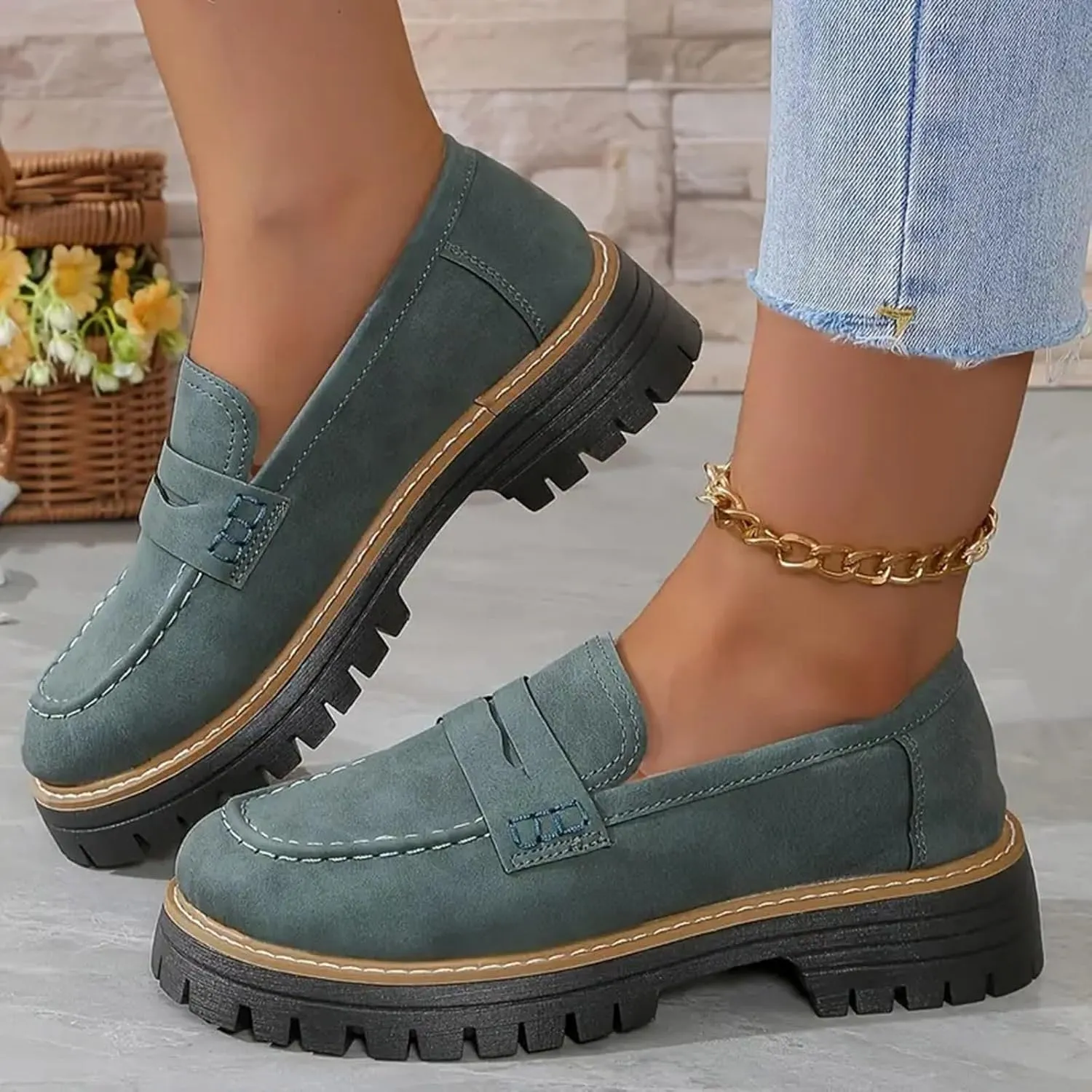 Orthoture-Orthopedic Platform Loafers Comfortable and Slip Resistant Loafers with Breathable Arch Support Wide fit Perfect for Walking
