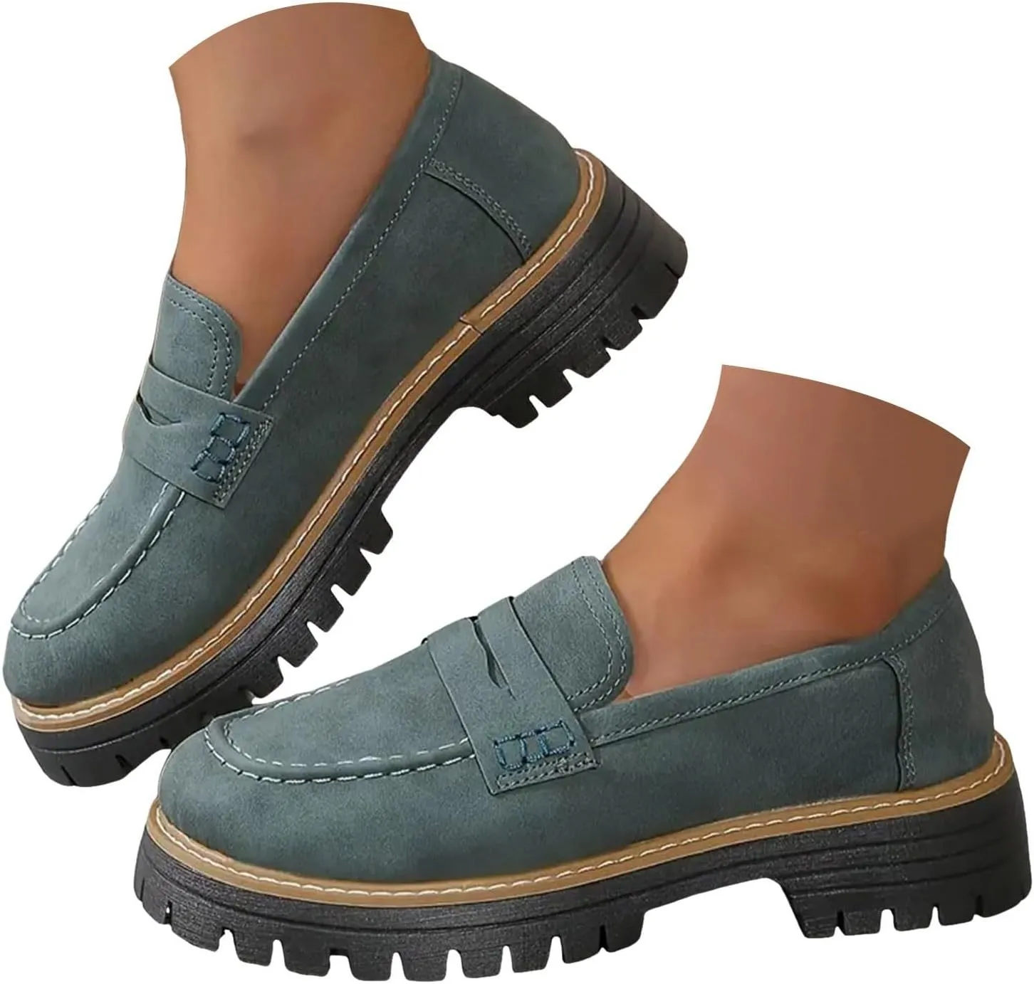 Orthoture-Orthopedic Platform Loafers Comfortable and Slip Resistant Loafers with Breathable Arch Support Wide fit Perfect for Walking
