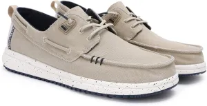 PITAS Mens Byron Boat Shoes | Casual Slip-On Loafers for Men | Ultra Light & Comfortable Shoes | Beige