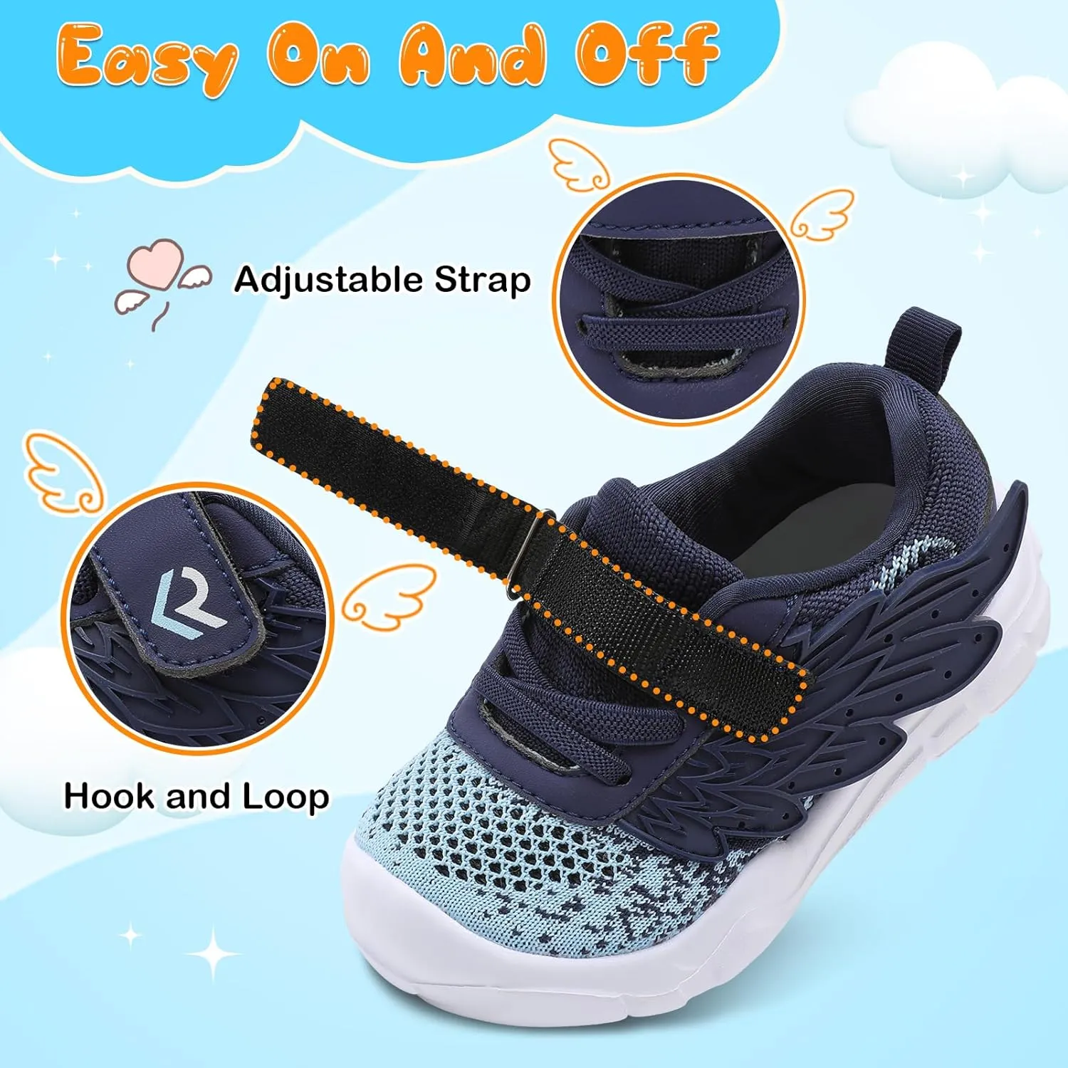 relxfeet Toddler Boys Girls Shoes Wide Toe Box Barefoot Sneakers Fashion Lightweight Breathable Tennis Walking Shoes