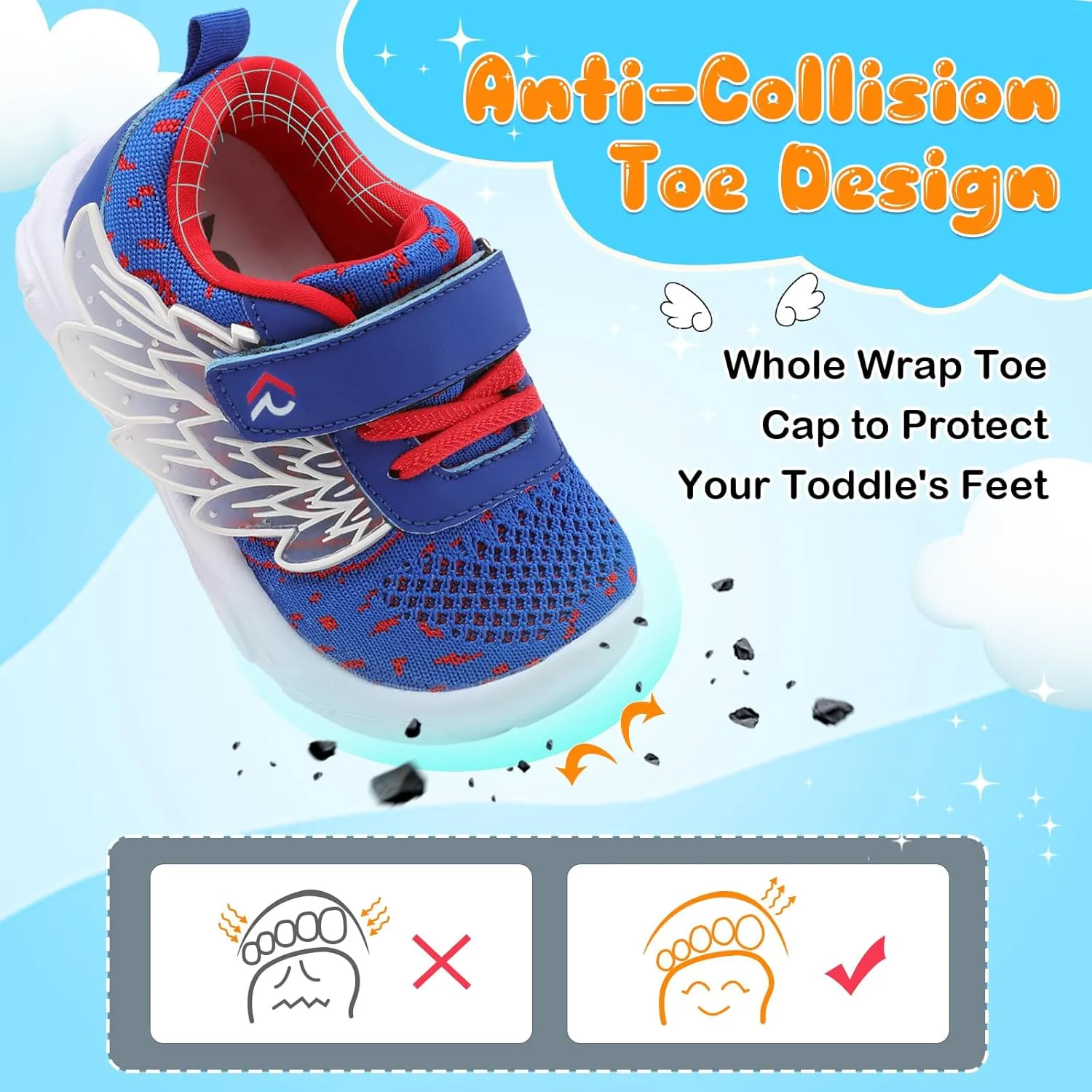 relxfeet Toddler Boys Girls Shoes Wide Toe Box Barefoot Sneakers Fashion Lightweight Breathable Tennis Walking Shoes
