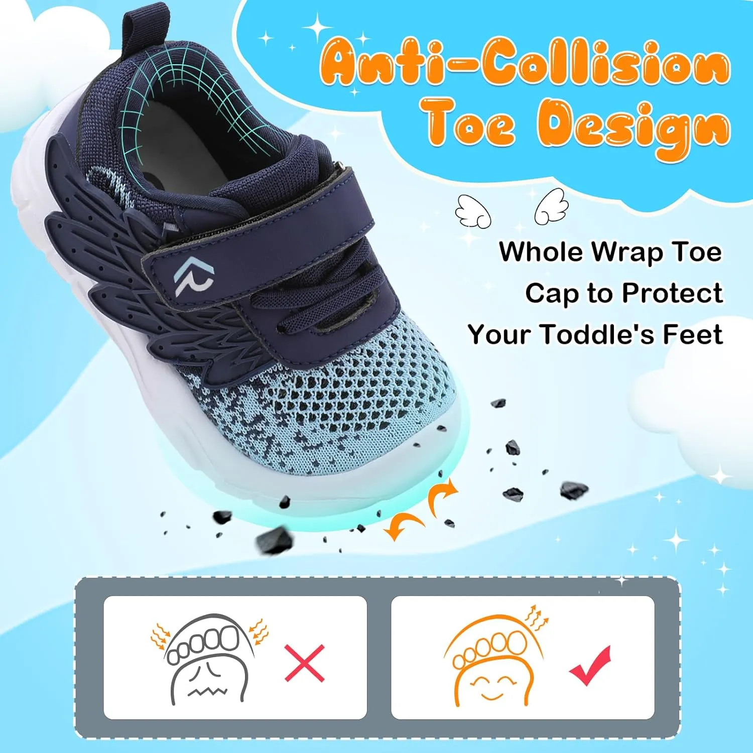 relxfeet Toddler Boys Girls Shoes Wide Toe Box Barefoot Sneakers Fashion Lightweight Breathable Tennis Walking Shoes