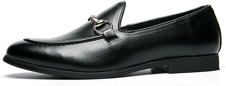 Santimon Men's Horsebit Leather Loafers Classic Moccasins Casual Formal Dress Slip On Driving Shoes for Men