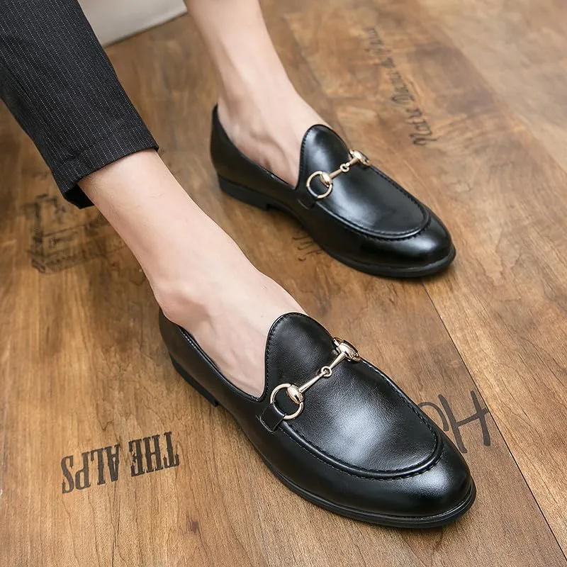 Santimon Men's Horsebit Leather Loafers Classic Moccasins Casual Formal Dress Slip On Driving Shoes for Men
