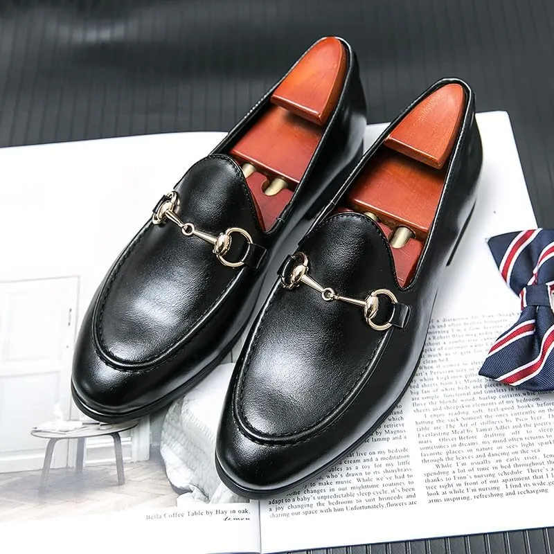 Santimon Men's Horsebit Leather Loafers Classic Moccasins Casual Formal Dress Slip On Driving Shoes for Men