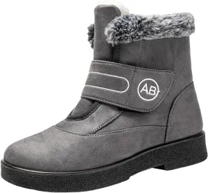 Snow Boots for Women Warm Fur Lined Ankle Boots Winter Comfy Flat Heel Booties Outdoor Waterproof Short Shoes