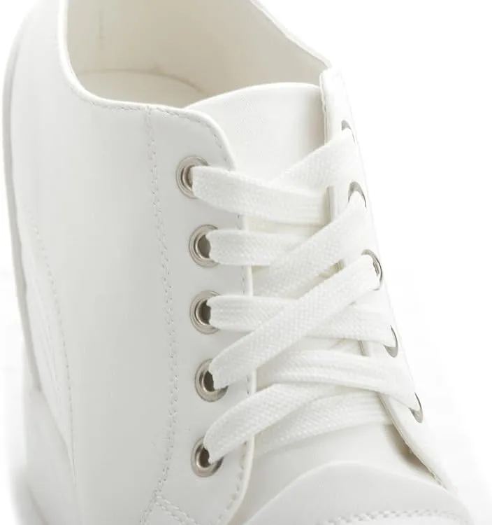 Women Wedges Sneakers with Hidden Heel Ankle High Platform Walking Shoes Fashion Bride Wedding Shoes