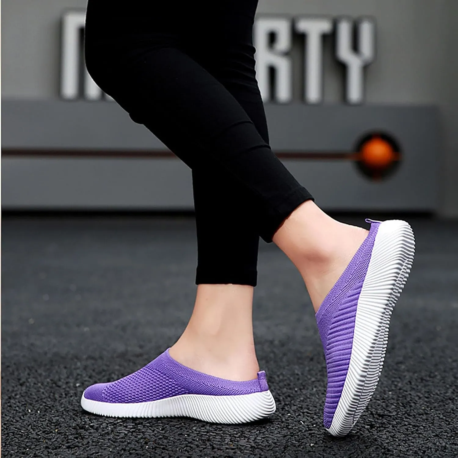 Womens Backless Sneakers Mesh Slip-on Mule Shoes Running Shoes for Women Wide Casual Shoes for Fall Women's Fashion Sneakers Brown Tennis Shoe Casual Loafers