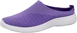 Womens Backless Sneakers Mesh Slip-on Mule Shoes Running Shoes for Women Wide Casual Shoes for Fall Women's Fashion Sneakers Brown Tennis Shoe Casual Loafers