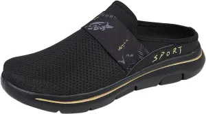 Womens Backless Sneakers Mesh Slip-on Mule Shoes Womens Running Shoes High Top Black Casual Shoes Black Sneakers Platform Tennis Shoe Loafers Casual Slip On
