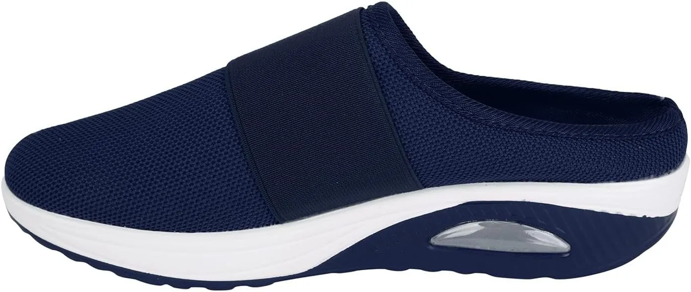Womens Breathable Mesh Walking Mules Sneakers Womens Tennis Shoes Food Service Casual Black Shoes Chunky Sneakers Waterproof Tennis Shoe White Loafers