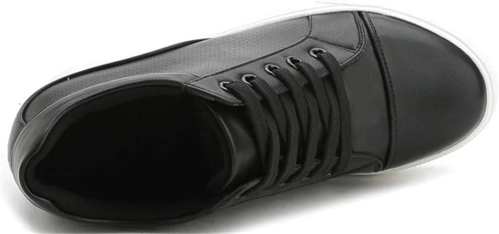 Women's High Top Wedge Fashion Sneakers Hidden Heel Platform Casual Shoes