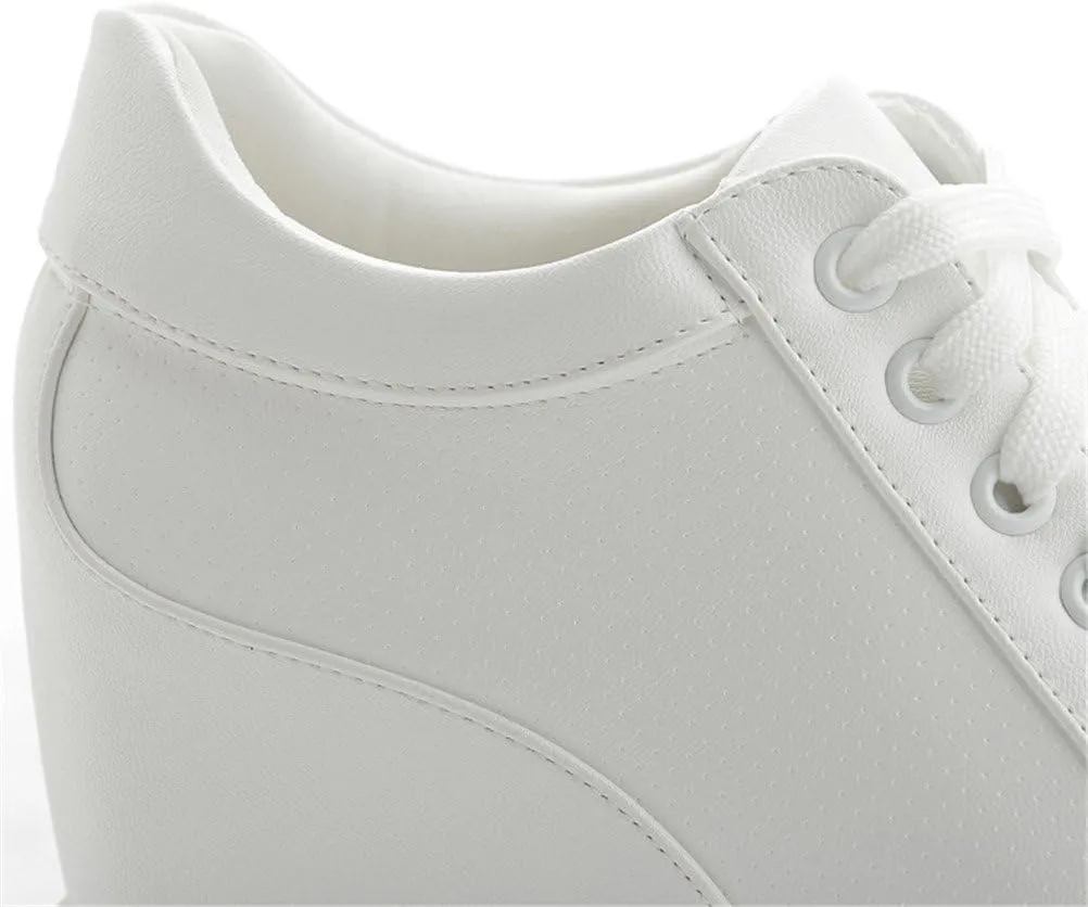 Women's High Top Wedge Fashion Sneakers Hidden Heel Platform Casual Shoes