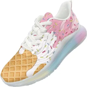Women's Road Running Shoes Lightweight Breathable Athletic Sneakers Gym Cross Trainer Walking Shoes US Size 6-11 Ice Cream Pattern