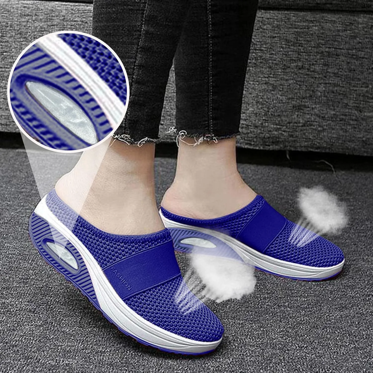 Womens Summer Breathable Mesh Slippers Walking Shoes Women Cute Woman Shoes Casual Women's Fashion Sneakers Red Tennis Shoe Loafers Casual Slip On