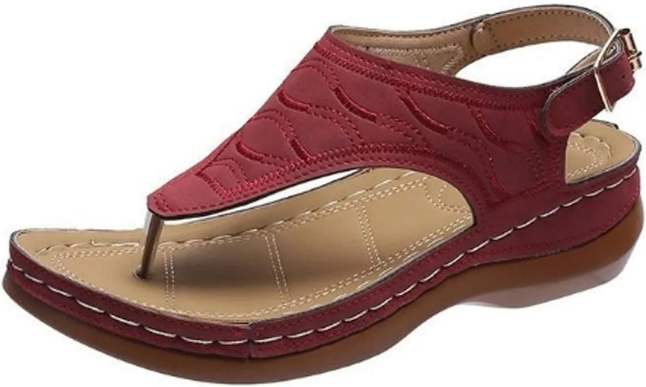 ZBYY Women's Summer Sandals Casual Comfort Flip Flops Wedge Shoes Ankle Strap Flat Dress Outdoor Platform Beach Sandals