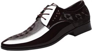 ZHOUYF Wedding Shoes for Men Fashion Modern Classic Business Formal Shoes Casual Lace-up Pointed Toe Leather Oxford Shoes Mens Dress Shoes