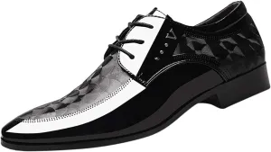 ZHOUYF Wedding Shoes for Men Fashion Modern Classic Business Formal Shoes Casual Lace-up Pointed Toe Leather Oxford Shoes Mens Dress Shoes